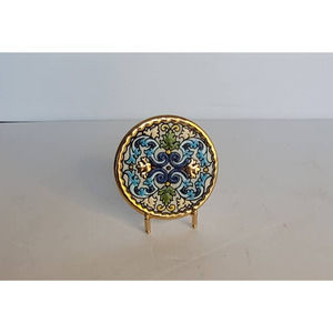Atardecer Hand mande Enamel 24k Gold trivet Plate Spain